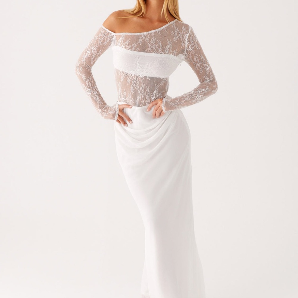 Peppermayo take your time Maxi dress- white